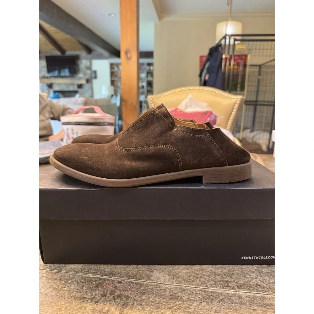 Kenneth Cole New York Men's Rustin Laceless Cb Oxford Size 11 Suede Brown